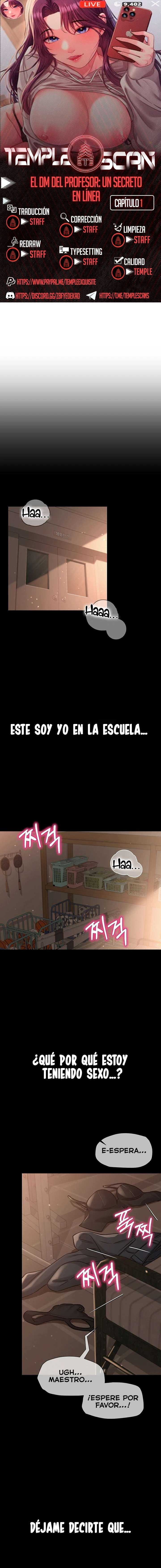El DM Del Profesor: Un Secreto En Línea Capítulo 1 - Página 1